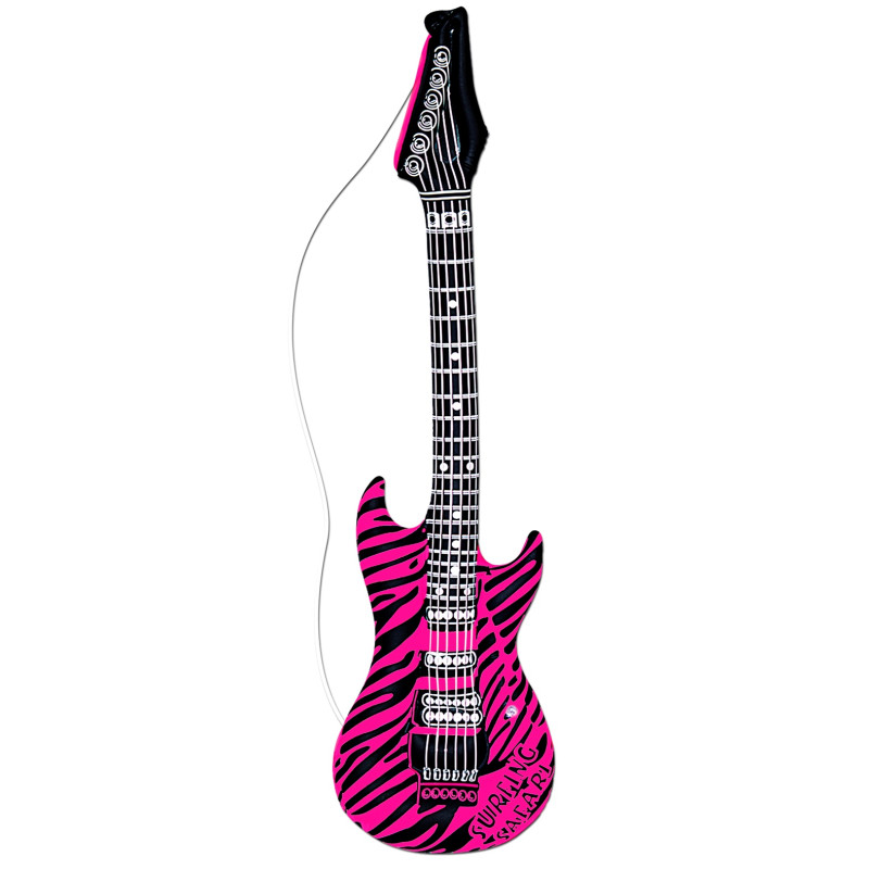 Nafukovací elektrická kytara růžová